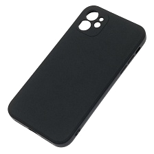 Чехол накладка для APPLE iPhone 11, силикон, защита камеры, цвет черный Чехол накладка для APPLE iPhone 11, силикон, защита камеры, цвет черный
