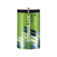 Батарейка ERGOLUX R20 D Shrink 2 Heavy Duty 1.5V, R20SR2