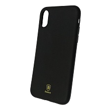 Чехол накладка BASEUS Super Slim для APPLE iPhone XS, силикон, матовый, цвет черный.