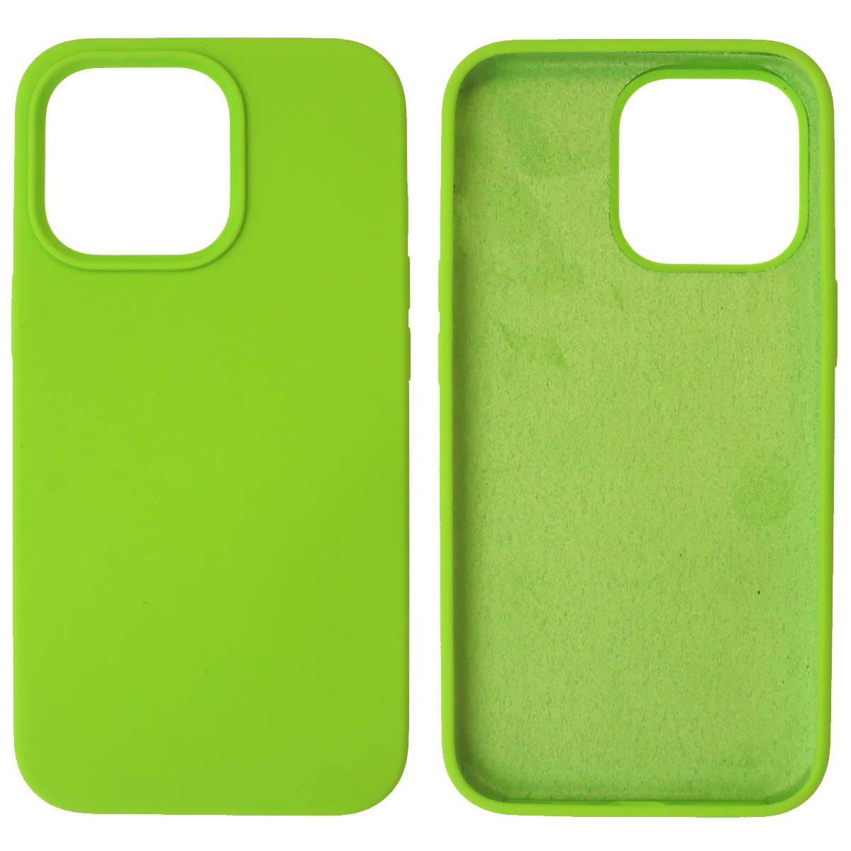 Чехол накладка Silicon Case для APPLE iPhone 13 Pro (6.1), силикон, бархат, цвет ярко зеленый