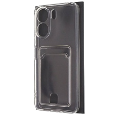Чехол накладка CARD CASE для XIAOMI Redmi 13C 4G, защита камеры, силикон, отдел для карт, цвет прозрачный