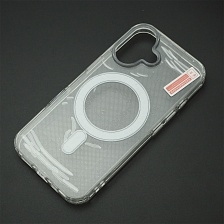 Чехол накладка Magnetic с поддержкой MagSafe для APPLE iPhone 16, силикон, цвет прозрачный