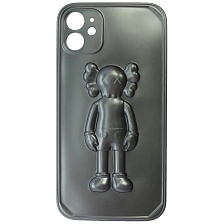 Чехол накладка для APPLE iPhone 11, защита камеры, силикон, 3D рисунок KAWS