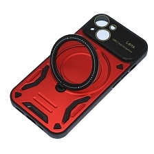 Чехол накладка Security Case с поддержкой MagSafe для APPLE iPhone 14, силикон, защита камеры, подставка, цвет красный Чехол накладка Security Case с поддержкой MagSafe для APPLE iPhone 14, силикон, защита камеры, подставка, цвет красный