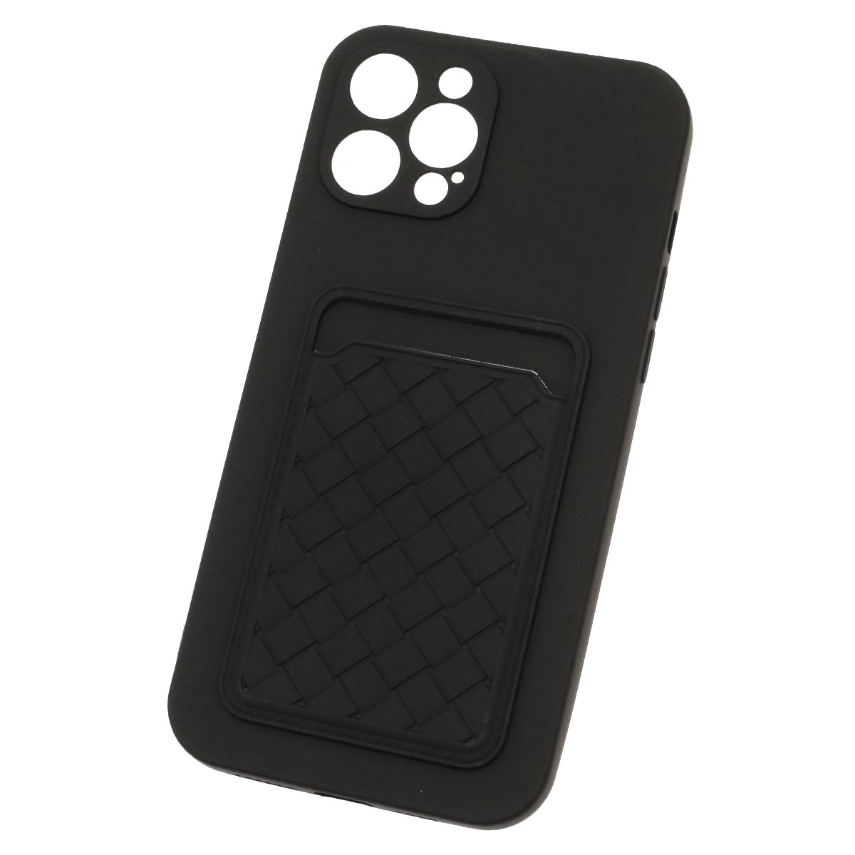Чехол накладка CARD CASE для APPLE iPhone 12 Pro MAX (6.7"), силикон, отдел для карт, цвет черный Чехол накладка CARD CASE для APPLE iPhone 12 Pro MAX (6.7"), силикон, отдел для карт, цвет черный