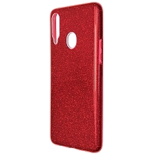 Чехол накладка Shine для SAMSUNG Galaxy A20s (SM-A207), силикон, блестки, цвет красный