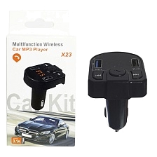 FM-трансмиттер, модулятор X23, Bluetooth, 2 USB, MP3, цвет черный