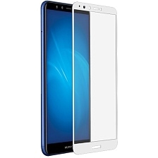 Защитное стекло 5D/проклейка-на полный экран, упак-картон/ для Huawei Y9 PRO (2018) белый.