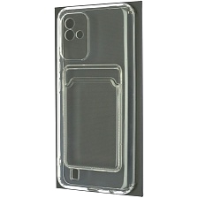 Чехол накладка CARD CASE для Realme Narzo 50i, силикон, отдел для карт, цвет прозрачный