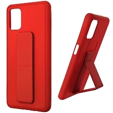 Чехол накладка L NANO для SAMSUNG Galaxy M51 (SM-M515), силикон, держатель, цвет красный