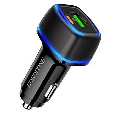 АЗУ (Автомобильное зарядное устройство) BOROFONE BZ14A Mercury, 20W, 1 USB, 1 USB Type C, QC3.0, цвет черный