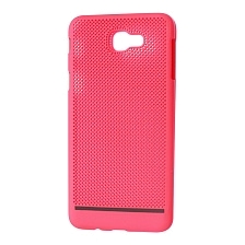 Чехол накладка для SAMSUNG Galaxy J5 Prime (SM-G570), пластик, сетка, цвет красный