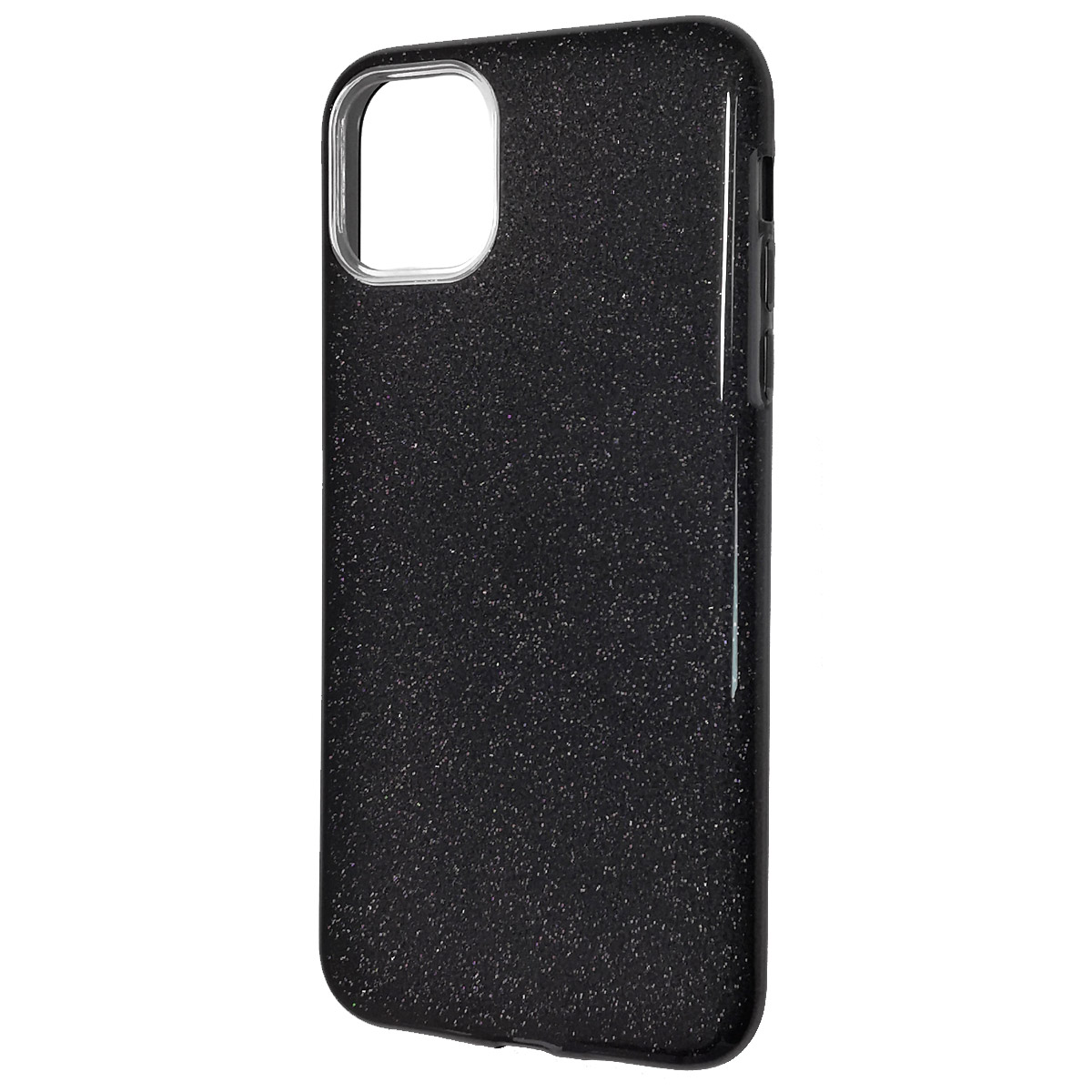 Чехол накладка Shine для APPLE iPhone 11 Pro Max, силикон, блестки, цвет черный