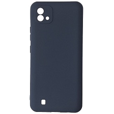 Чехол накладка SOFT TOUCH для Realme C20, силикон, матовый, цвет темно синий