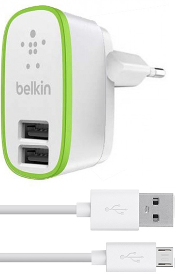 СЗУ Belkin Type-C 2в1 (Блок 2Am+2USB), белый.