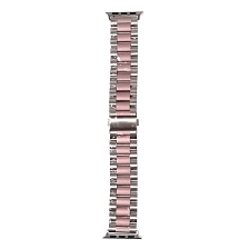 Ремешок для Apple Watch 42-44 mm, нержавеющая сталь, цвет серебристо розовый Ремешок для Apple Watch 42-44 mm, нержавеющая сталь, цвет серебристо розовый