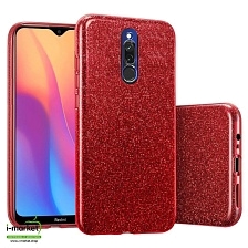 Чехол накладка Shine для XIAOMI Redmi 8, силикон, блестки, цвет красный