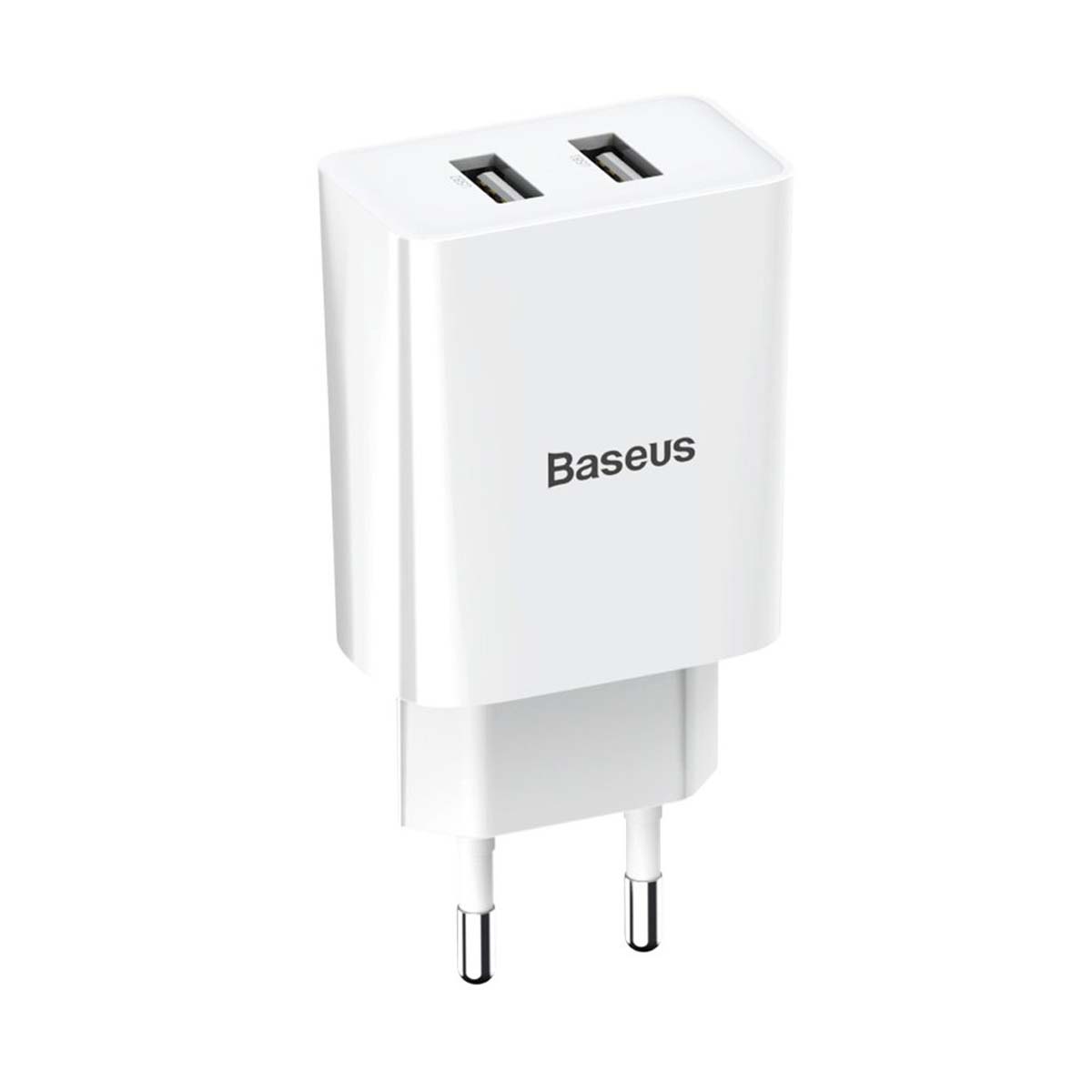 СЗУ (Сетевое зарядное устройство) BASEUS Speed Mini Dual U, 2A, 2 USB, 10.5W, цвет белый