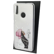 Чехол накладка Vinil для HUAWEI P Smart 2019 (POT-LX1), Honor 10 Lite (HRY-LX1), силикон, блестки, глянцевый, рисунок It's Gonna Be Ok