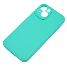 Чехол накладка для APPLE iPhone 14, защита камеры, силикон, матовый, цвет бирюзовый