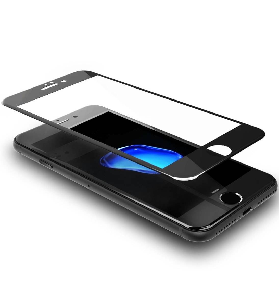 Защитное стекло 4D для APPLE iPhone 7 (4.7") черный кант Monarch.