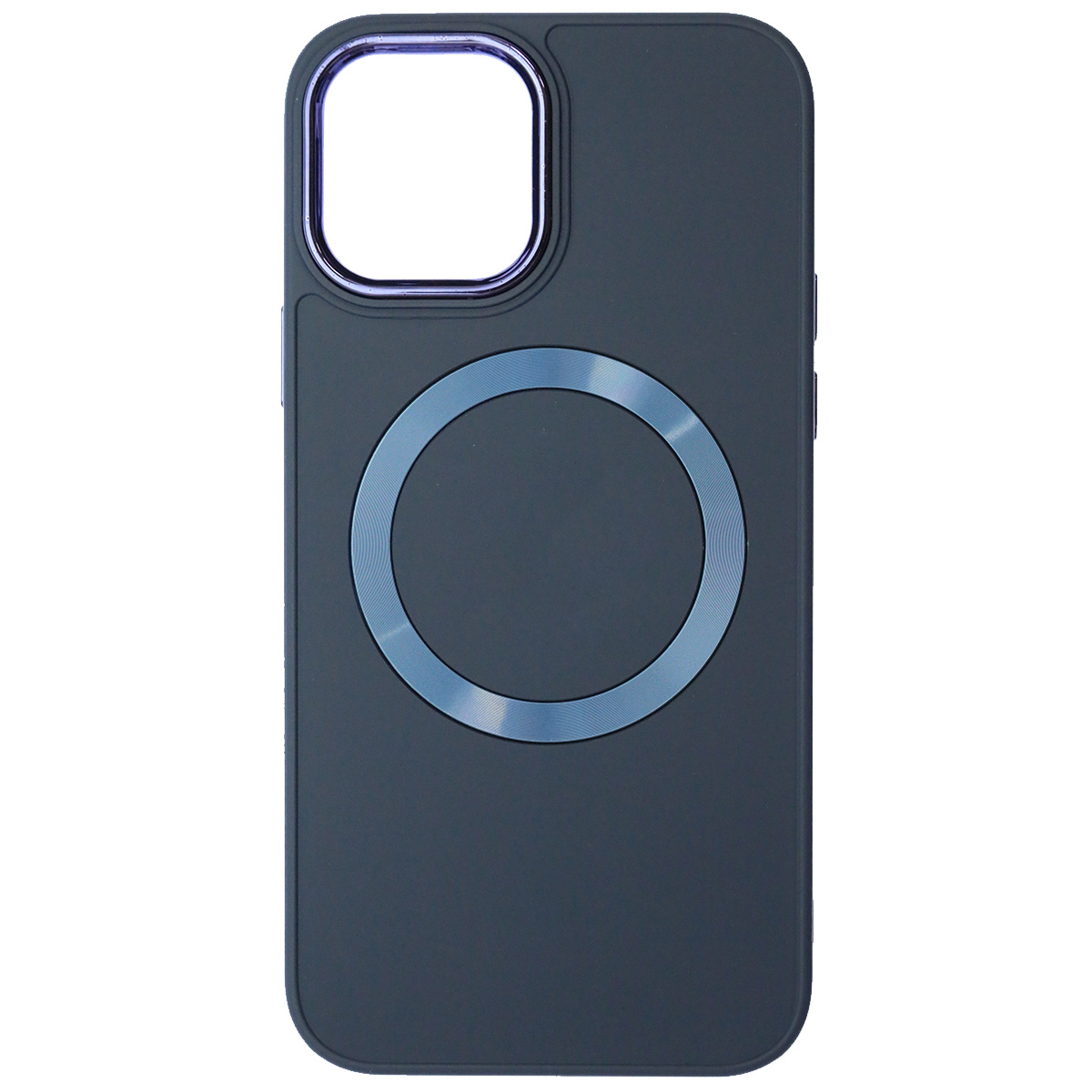 Чехол накладка с поддержкой MagSafe для APPLE iPhone 12, iPhone 12 Pro, силикон, пластик, цвет темно синий