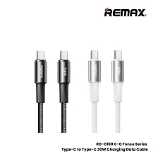 Кабель REMAX RC-C100 Type-C на Type-C, 30W, длина 1.2 метра, цвет белый