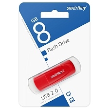 Флешка USB 2.0 8GB SMARTBUY Scout, цвет красный