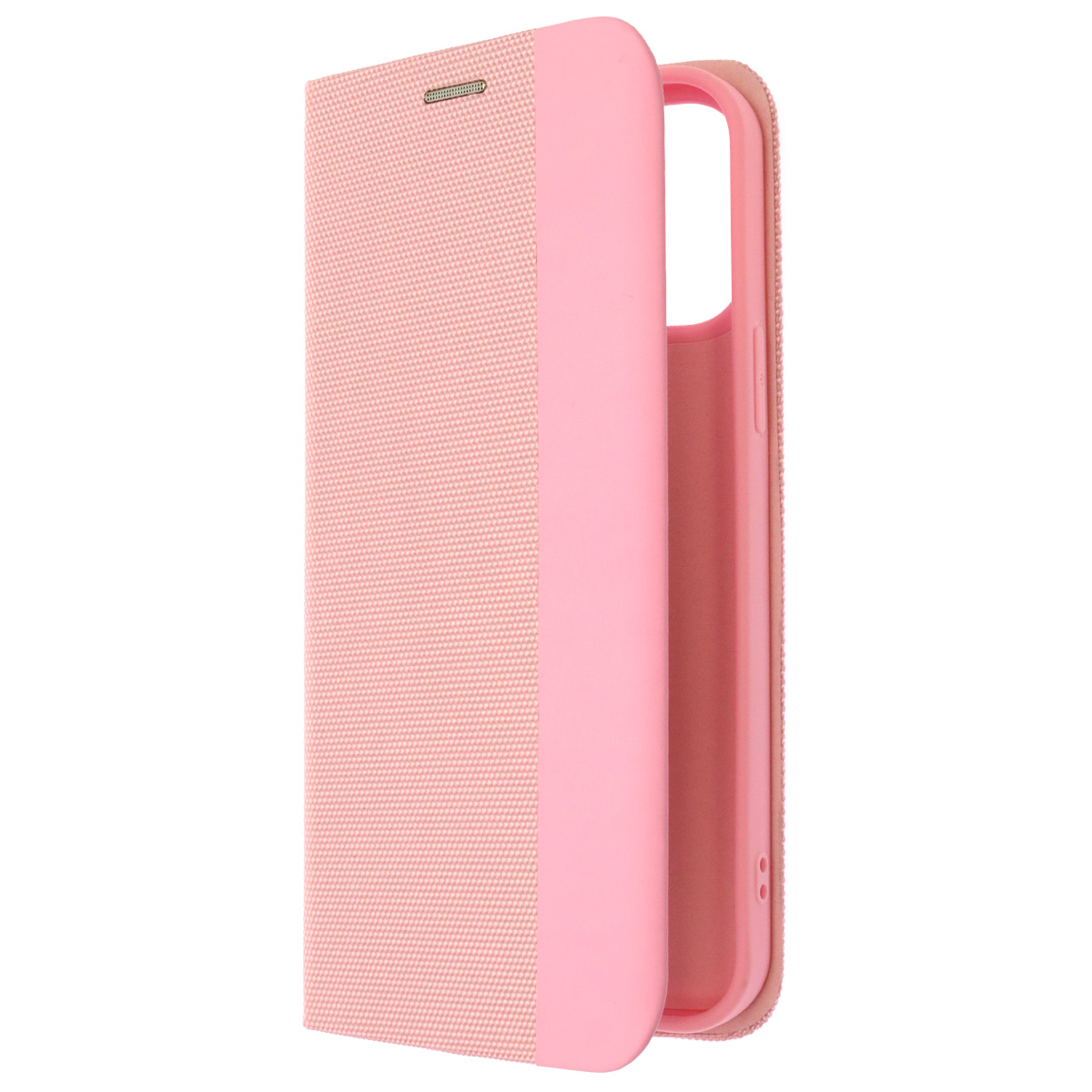 Чехол книжка MESH для APPLE iPhone 13 Pro Max (6.7), текстиль, силикон, бархат, визитница, цвет розовый
