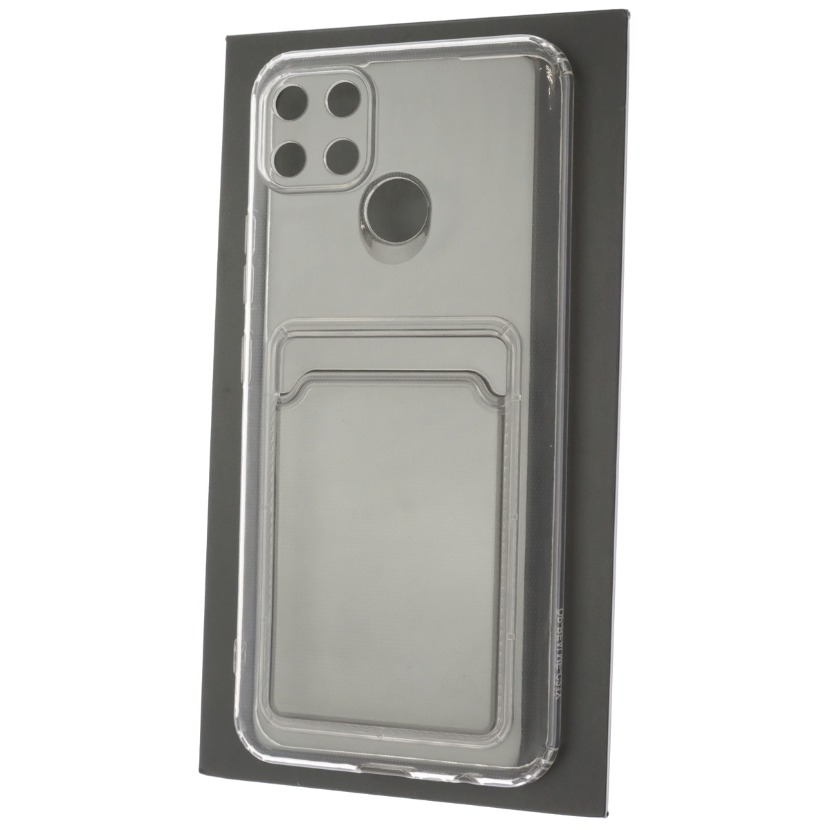 Чехол накладка CARD CASE для Realme C21Y, C25Y, силикон, отдел для карт, цвет прозрачный
