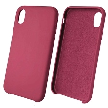 Чехол накладка Silicon Case для APPLE iPhone XR, силикон, бархат, цвет малиновый.