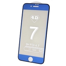 Защитное стекло Live Power 4D для APPLE iPhone 7, iPhone 8, цвет окантовки синий