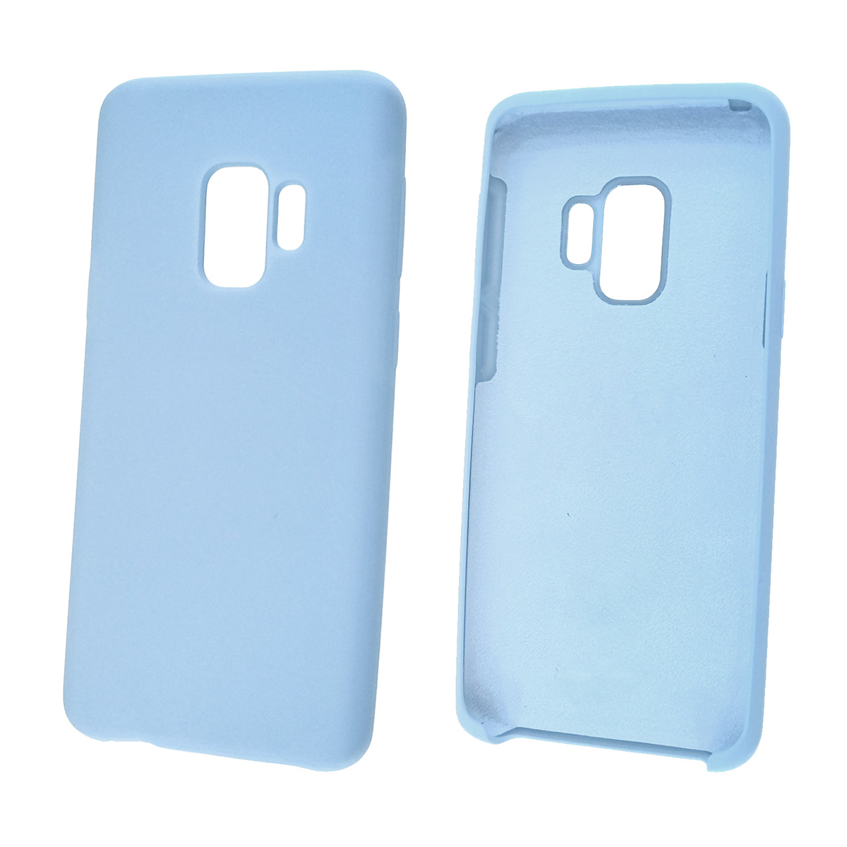 Чехол накладка Silicon Cover для SAMSUNG Galaxy S9 (SM-G960), силикон, бархат, цвет голубой.