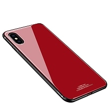 Защитное стекло для APPLE iPhone X, iPhone XS, на заднюю сторону, цвет красный.