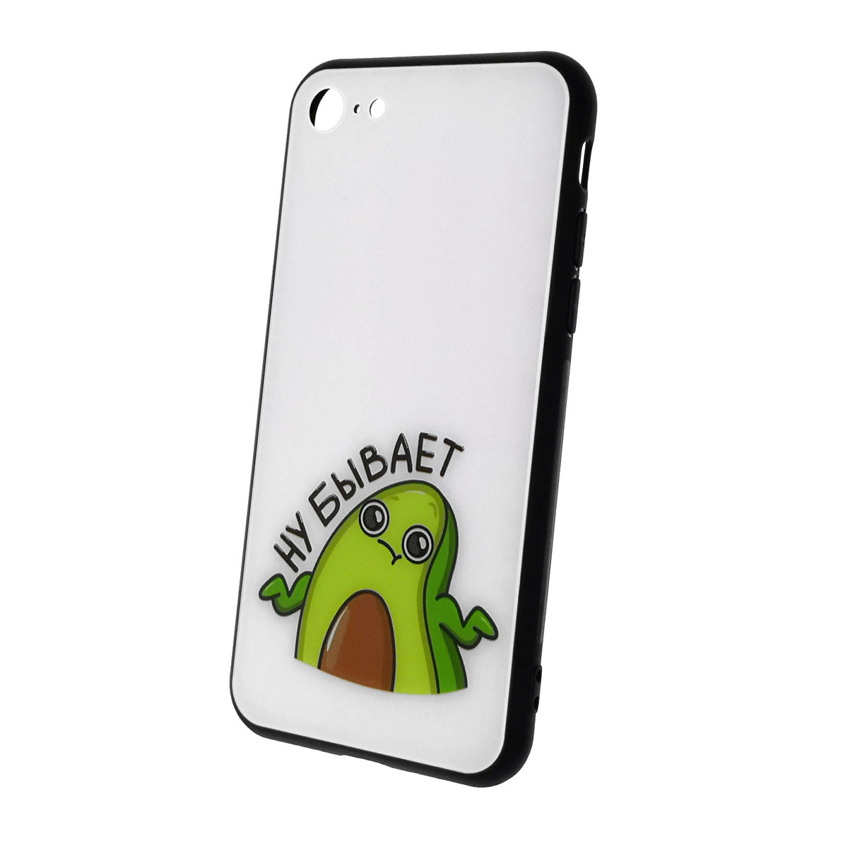 Чехол накладка для APPLE iPhone 7, iPhone 8, силикон, стекло, рисунок AVOCADO Ну бывает. Чехол накладка для APPLE iPhone 7, iPhone 8, силикон, стекло, рисунок AVOCADO Ну бывает.