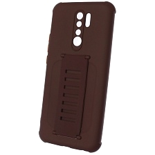 Чехол накладка LADDER NANO для XIAOMI Redmi 9, силикон, держатель, цвет шоколадный