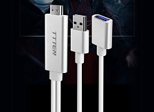 Кабель-HDMI для iPhone lightning Original в упаковке, белый.