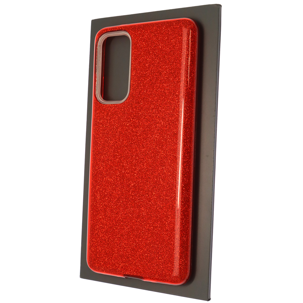 Чехол накладка SHINE для SAMSUNG Galaxy S20 FE (SM-G780), силикон, блестки, цвет красный