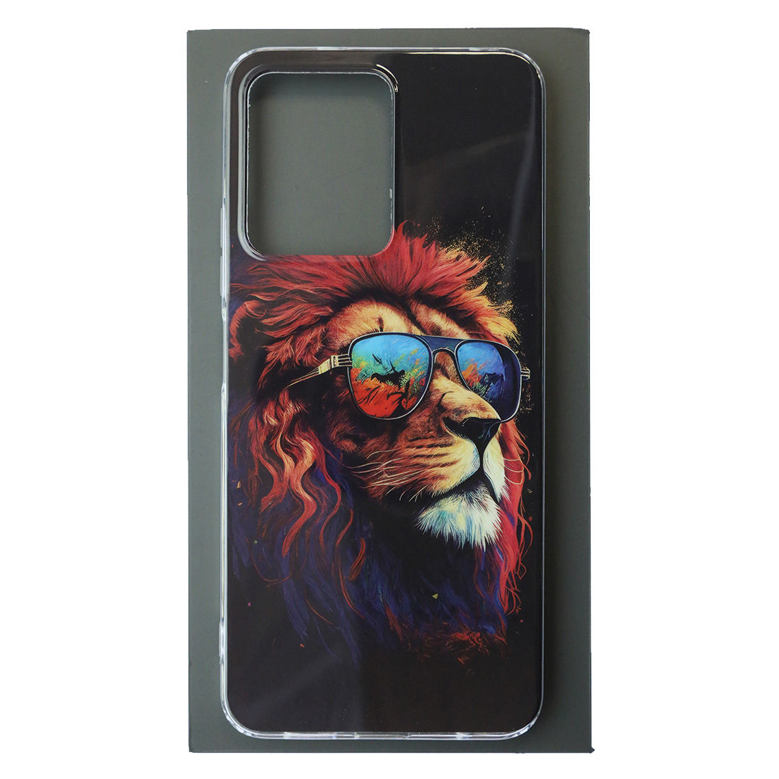 Чехол накладка для XIAOMI Redmi Note 12 4G, силикон, глянцевый, рисунок Лев в очках Чехол накладка для XIAOMI Redmi Note 12 4G, силикон, глянцевый, рисунок Лев в очках