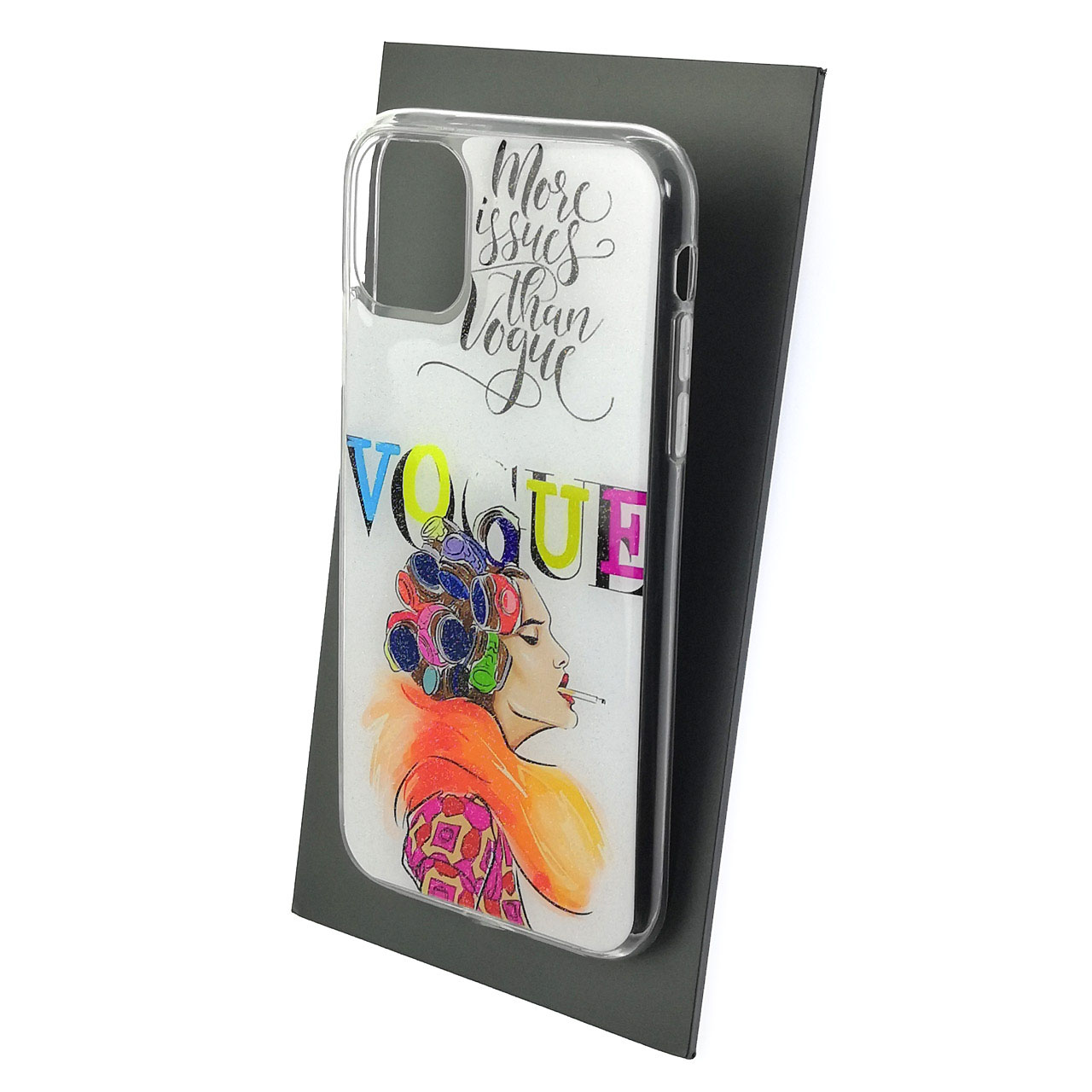 Чехол накладка для APPLE iPhone 11, силикон, глянцевый, блестки, рисунок More issues than VOGUE Чехол накладка для APPLE iPhone 11, силикон, глянцевый, блестки, рисунок More issues than VOGUE