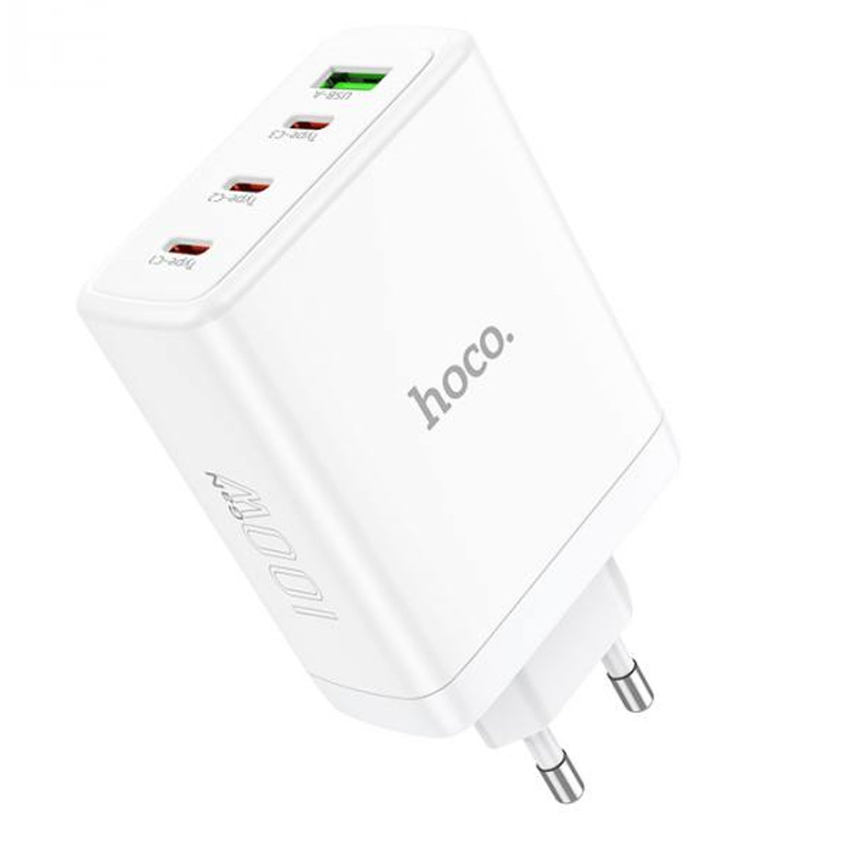 СЗУ (Сетевое зарядное устройство) HOCO N31 Leader, 100W, 3 USB Type C, 1 USB, QC3.0, цвет белый