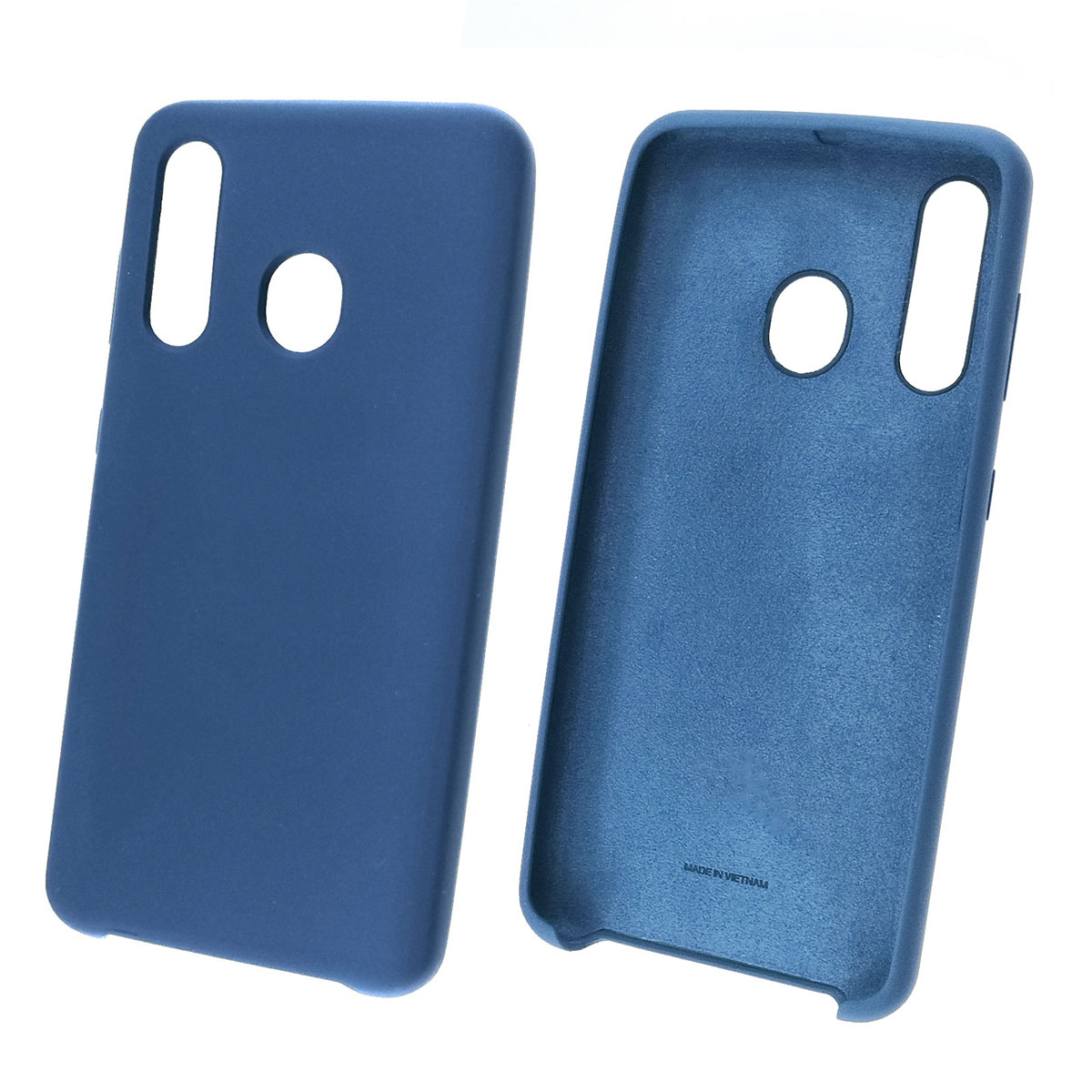 Чехол накладка Silicon Cover для SAMSUNG Galaxy A60 2019 (SM-A605), Galaxy M40 (SM-M405), силикон, бархат, цвет темно синий.