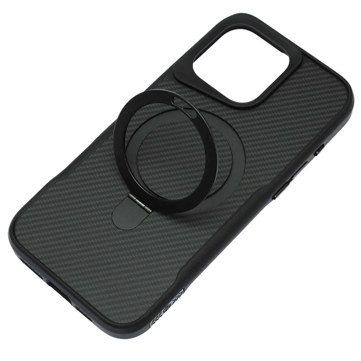 Чехол накладка Sky Armor с поддержкой MagSafe для APPLE iPhone 16 Pro Max, подставка, карбон, цвет черный