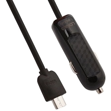 АЗУ (Автомобильное зарядное устройство) LDNIO DL-C25 со встроенным кабелем Micro USB, 2.1A, 1 USB, цвет черный
