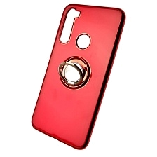 Чехол накладка для XIAOMI Redmi Note 8, силикон, кольцо держатель, цвет красный.