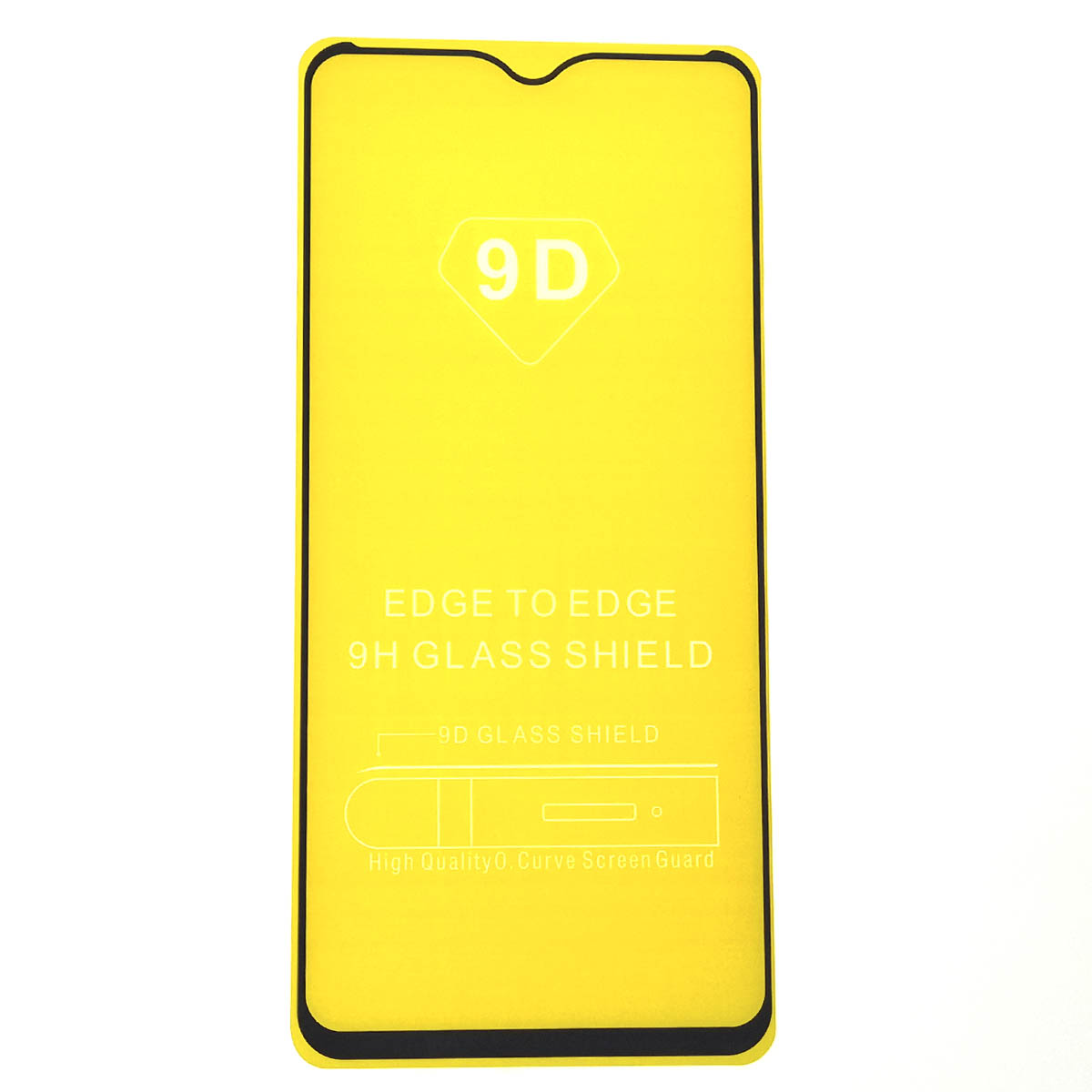 Защитное стекло 9D для Realme C15, цвет окантовки черный