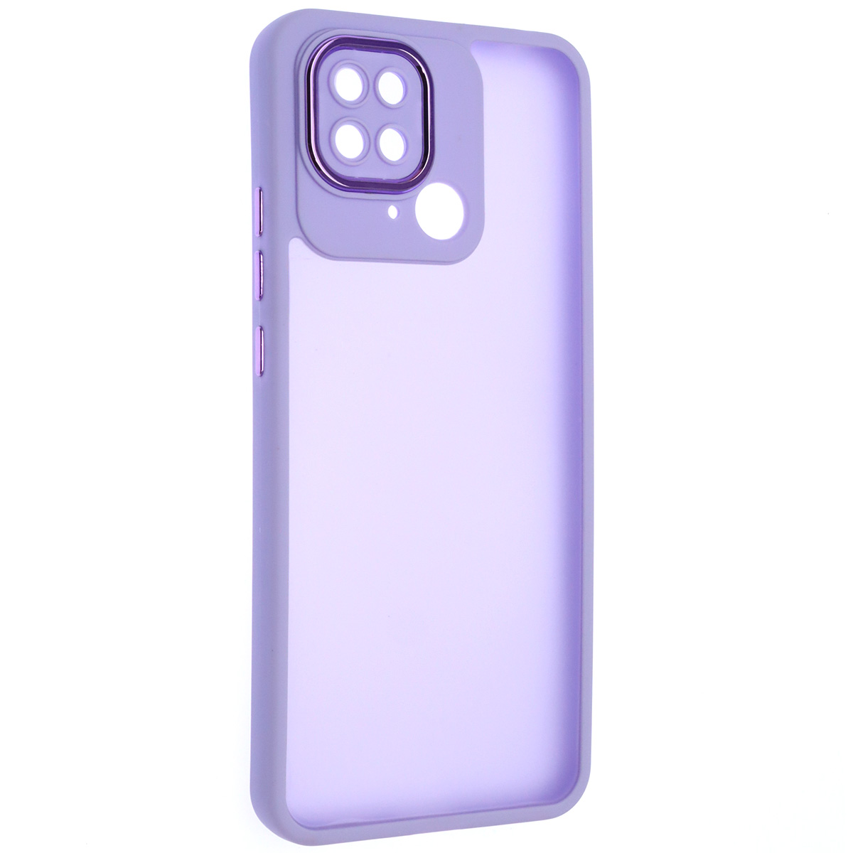 Чехол накладка KING для XIAOMI Redmi 10C, POCO C40, силикон, пластик, защита камеры, цвет окантовки сиреневый