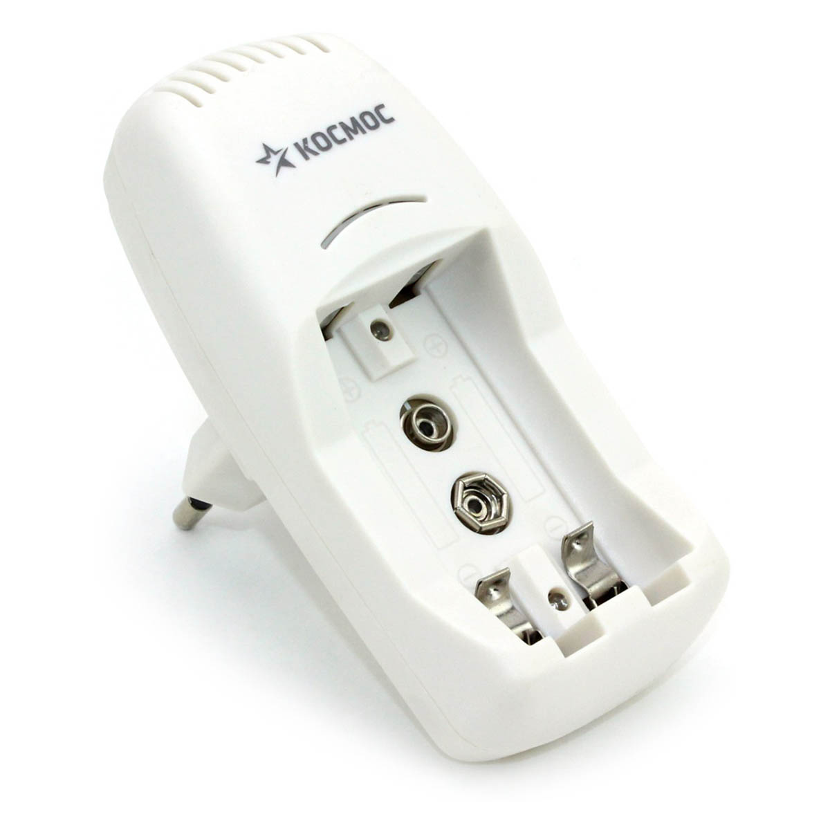Зарядное устройство КОСМОС КОС 501 для 2 AAA и AA, крона, индикатор заряда, цвет белый