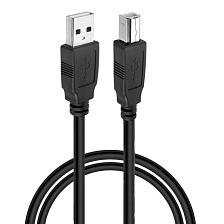 Кабель AM-BM (AM/BM) для принтера, сканера, USB 2.0, длина 3 метра, цвет черный