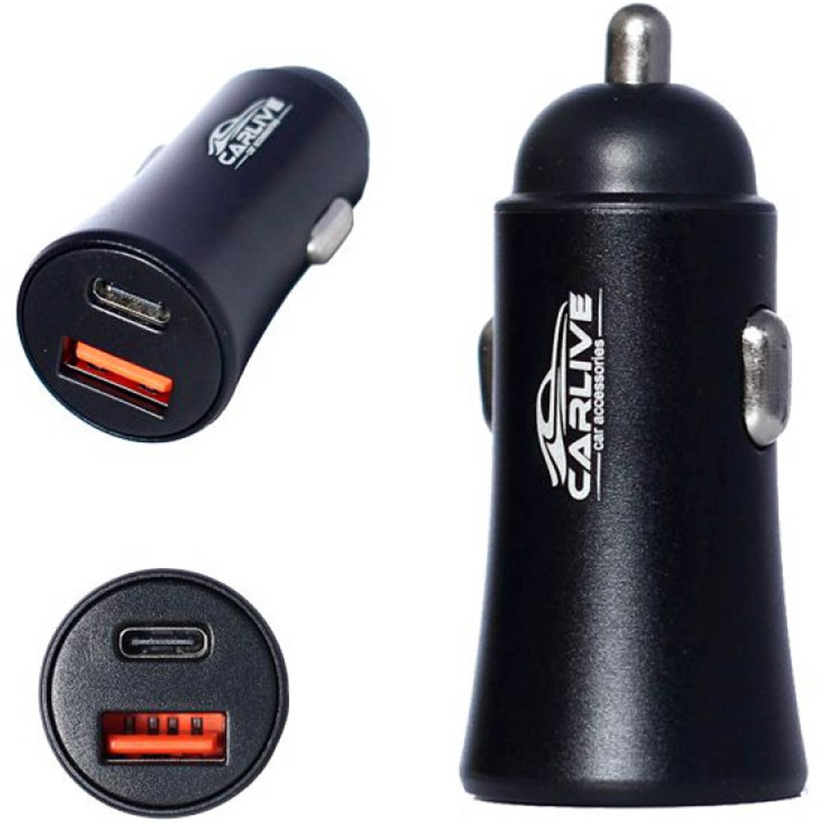 АЗУ (Автомобильное зарядное устройство) CARLIVE MR67, 1 USB QC 3.0, 1 Type-C, цвет черный